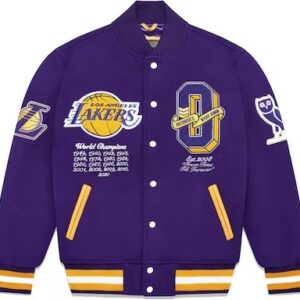 OVO x NBA Lakers Varsity Purple Jacket